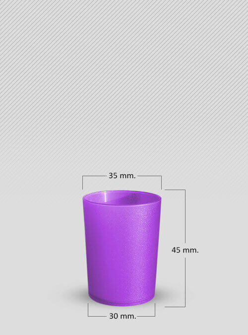 vaso 25 ml. lila medidas